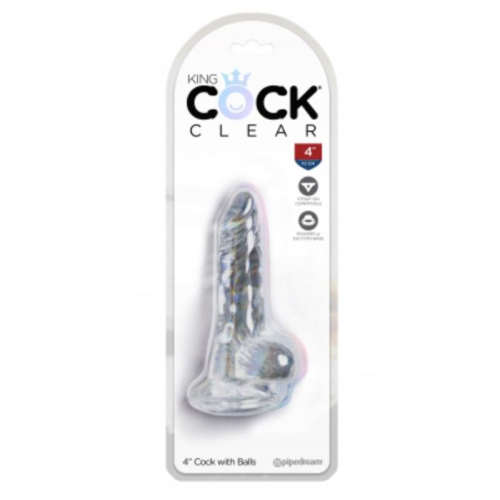 Dildo Realista com Testiculos 4 Transparente