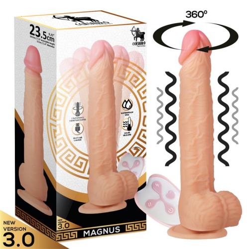 Magnus 3.0 Dildo Realista Vibrador e Rotador Control Remoto Silicone Líquida
