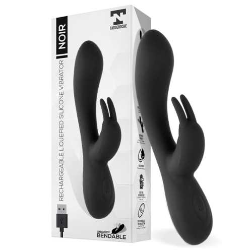 Noir Vibrador Silicone Líquida Ineectada 2 Motores USB