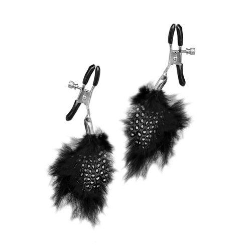 Pinças para Mamilos com Plumas Preto