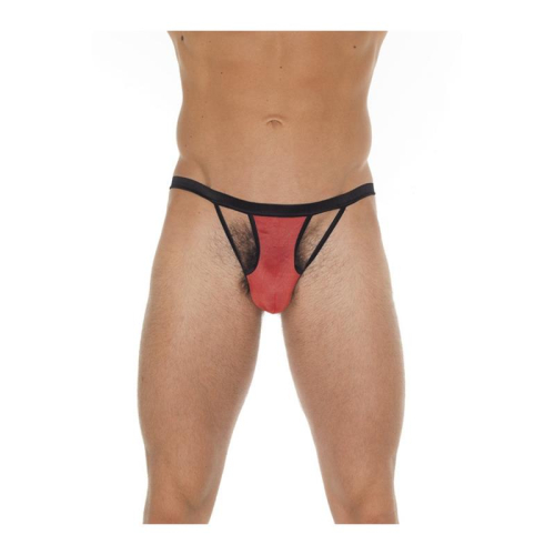 Tanga com Tiras Vermelho y Preto Tamanho Único