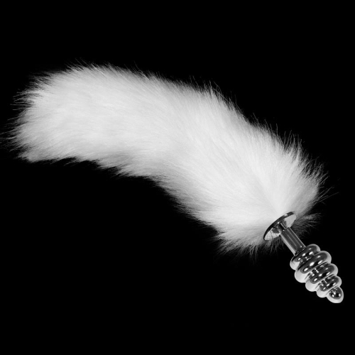 Plug Anal de Metal en Espiral com Cola Branco