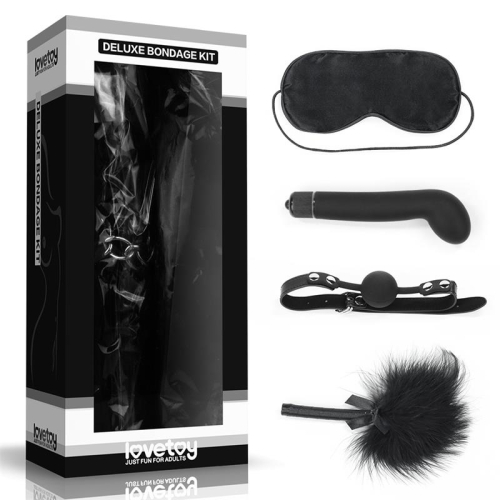 Kit Bondage Deluxe com Vibrador Preto