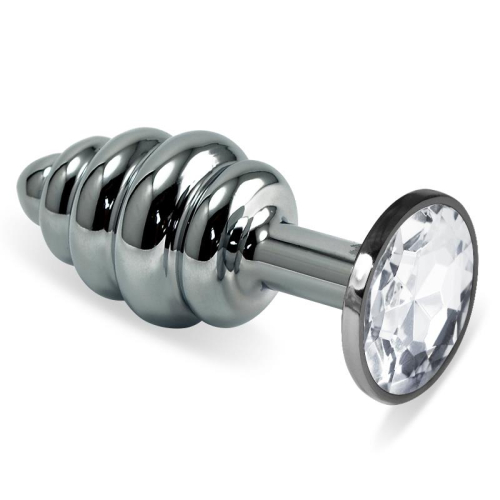 Plug Anal en Espiral Rosebud com Joya Transparente