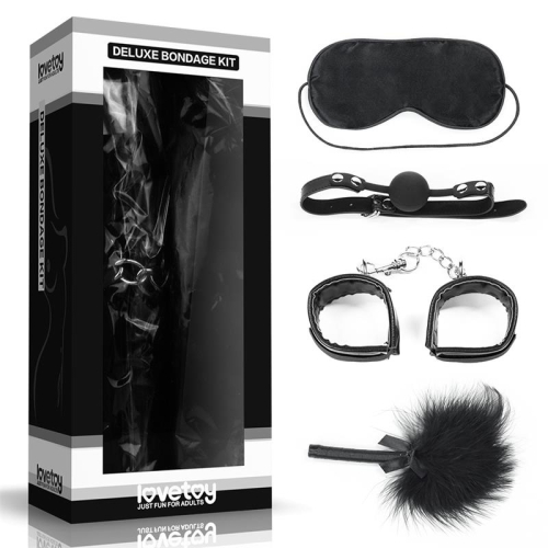 Kit Bondage Deluxe 4 Unidades Preto