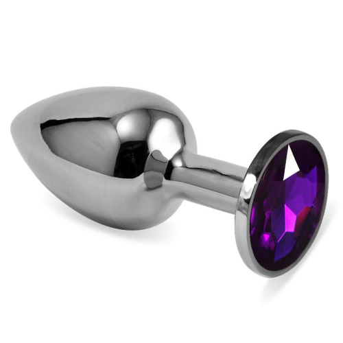 Plug Anal Prata Rosebud Classic com Joya Púrpura Tamanho S