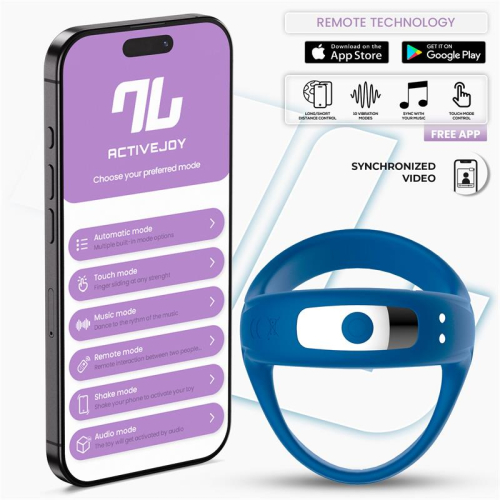 Rank Anel Vibrador com App Azul