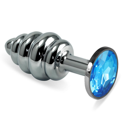 Plug Anal en Espiral Rosebud com Joya Azul