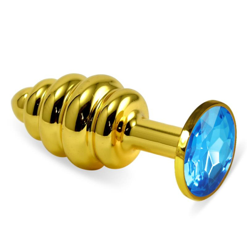 Plug Anal en Espiral Rosebud com Joya Azul