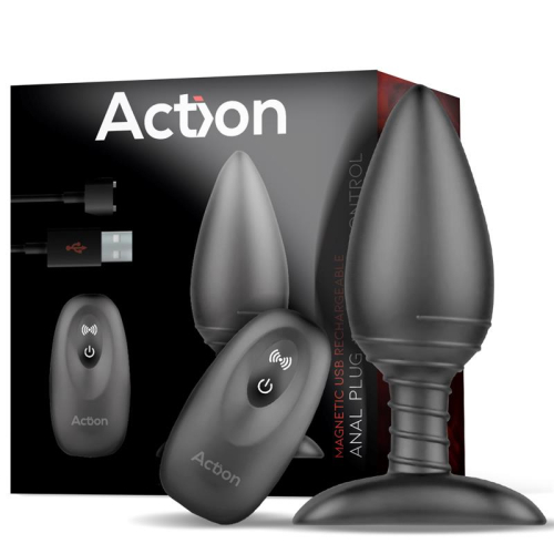 Asher Plug Anal com Control Remoto USB Magnético Preto