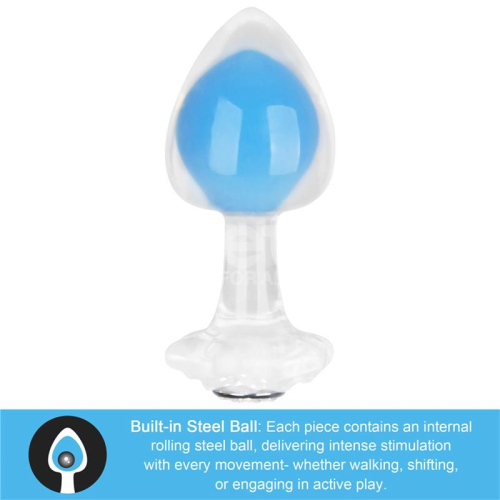 Gemoria Plug Anal Silicome Bola Interna Acero Brilha no Escuro