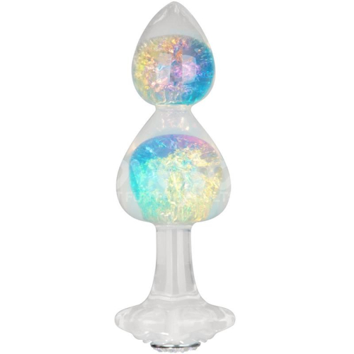 Gemoria Plug Anal de Silicome com Centro de Cristal Multicolor