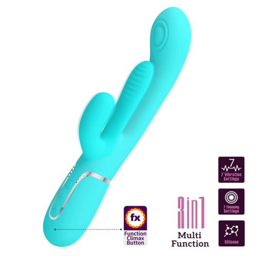 Shania Vibrador com Língua e Thumping Turquesa