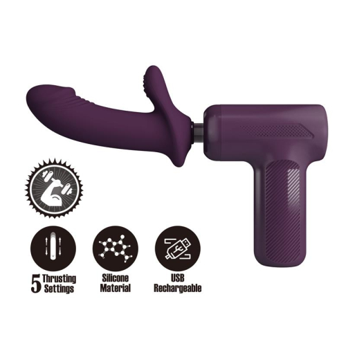 Dj Scholar Pistola de Massagem com Dildo Função de Pressão Roxo