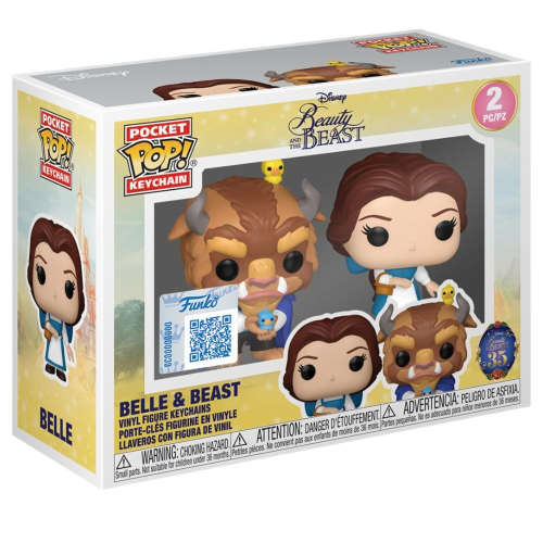 Figura POP 2 Keychain Disney Beauty And The Beast Belle &Beast