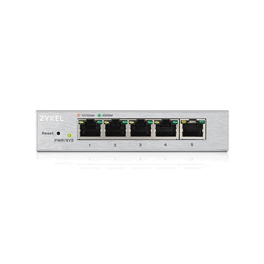 HUB SWITCH 5 PTOS ZYXEL 10 | 100 | 1000 GS1200-5 PLATA
