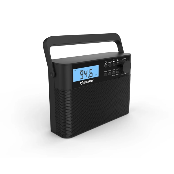 Radio Portatil FM Energy Sistem Kitchen - Antena Telescopica - Alimentação por DC ou 6xAA - Preto