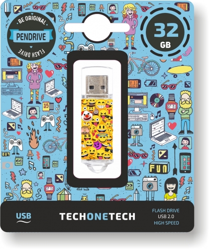 PENDRIVE 32GB TECH ONE TECH EMOJITECH EMOJIS