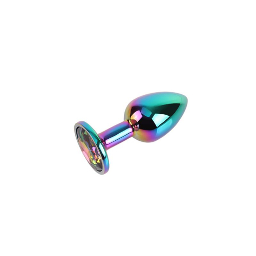 Rainbow Gem Plug Anal com Jóia na Base Tamanho S