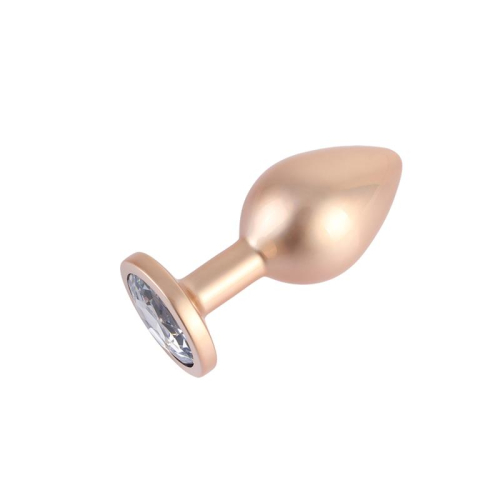 Candy Rose Gold Gem Plug Anal com Jóia na Base Tamanho M