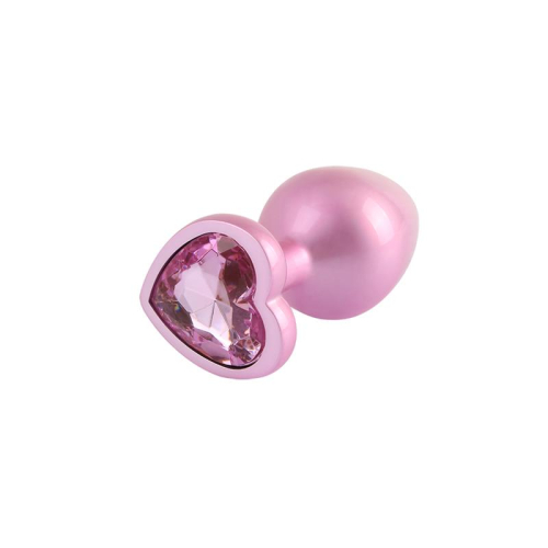 Candy Pink Heart Plug Anal com Jóia na Base Tamanho M