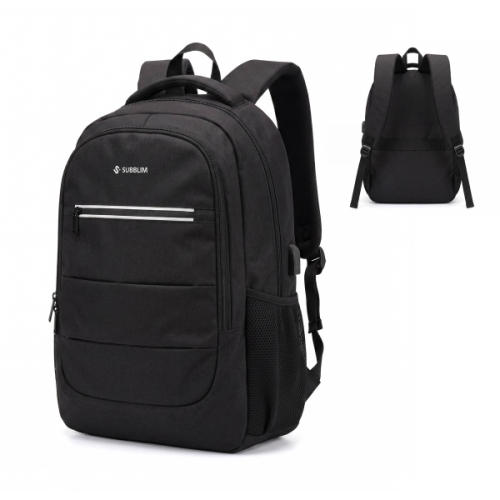 Subblim City Plus Mochila para Portátil 16"- Capacidad 26L - Resistente al agua - Puerto USB-C - Bolsillo Reflectante - Color Negro