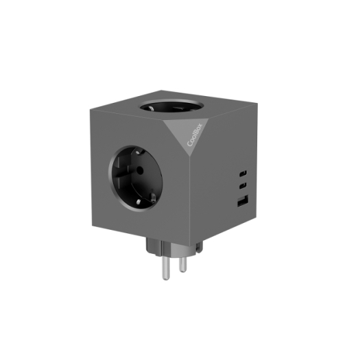 Coolbox Cubik Cubo com 3 Tomadas + 2x USB-C 20W max. - 1x USB-A 15W max.