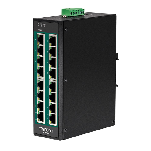 Trendnet TI-PG160. Switch DIN-RAIL PoE+ Gigabit 16 Portas