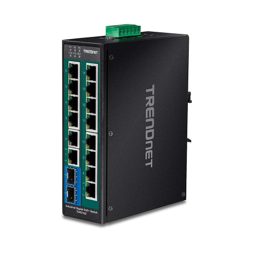 Trendnet TI-PG162. Switch DIN-RAIL PoE 16 Portas