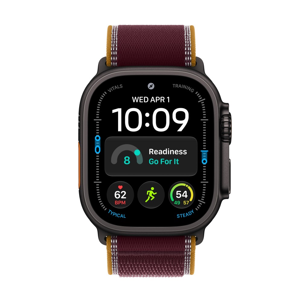 Apple Watch Ultra 4 Gps + Cellular 49Mm Black Titanium Case With Burgundy Trail Loop - M/L
