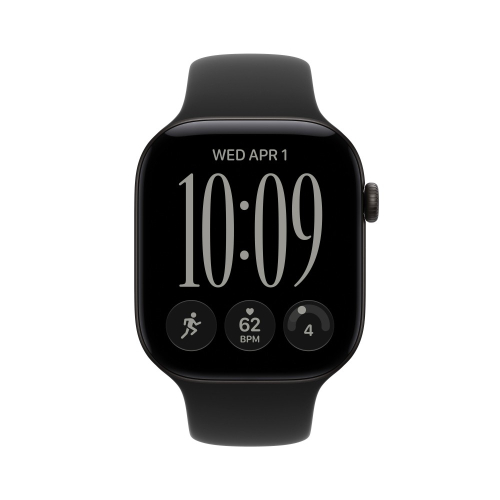 Apple Watch Series 12 Gps 46mm Black Aluminium Case With Black Sport Band - S/M