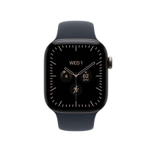 Apple Watch Series 12 Gps + Cellular 42mm Natural Titanium Case With Navy Blue Sport Band - M/L