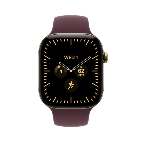 Apple Watch Series 12 Gps + Cellular 46mm Radiant Gold Titanium Case With Burgundy Sport Band - S/M