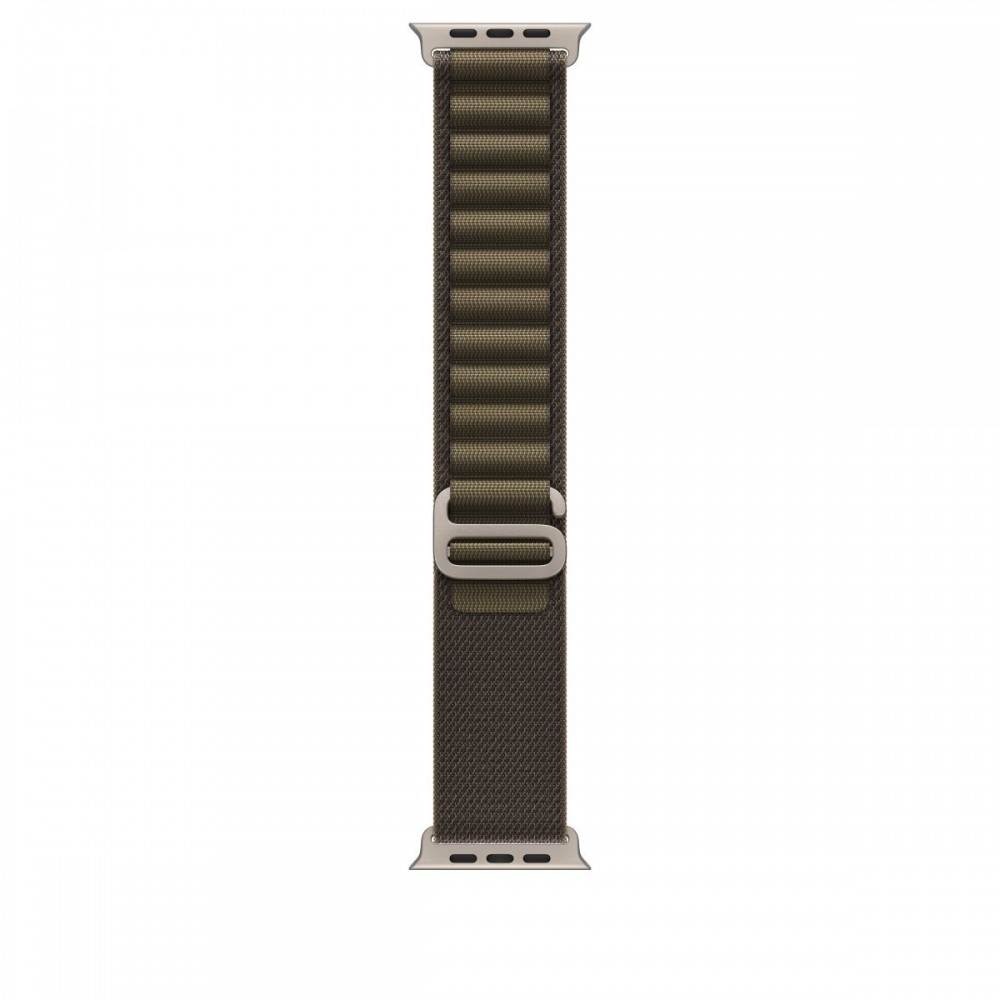 Apple 49mm Dark Olive Alpine Loop - Small - Natural Titanium Finish