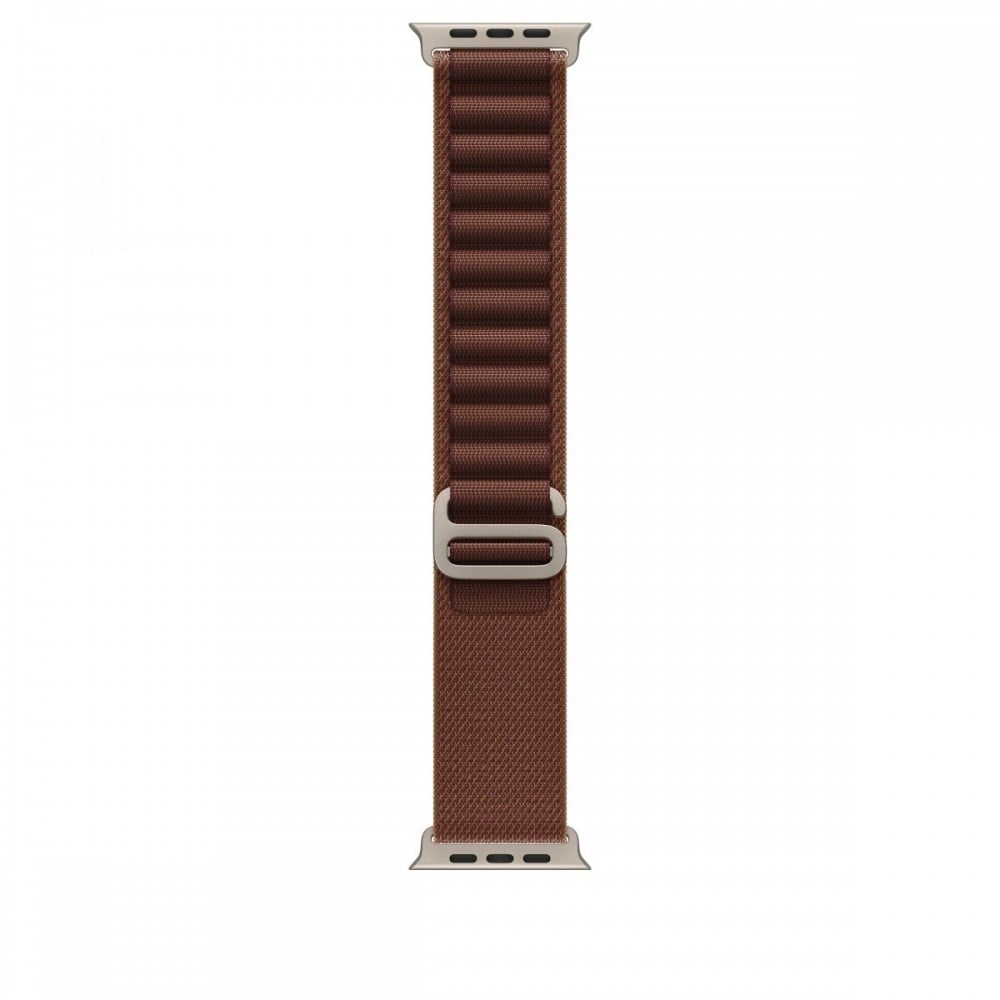 Apple 49mm Burgundy Alpine Loop - Large - Natural Titanium Finish
