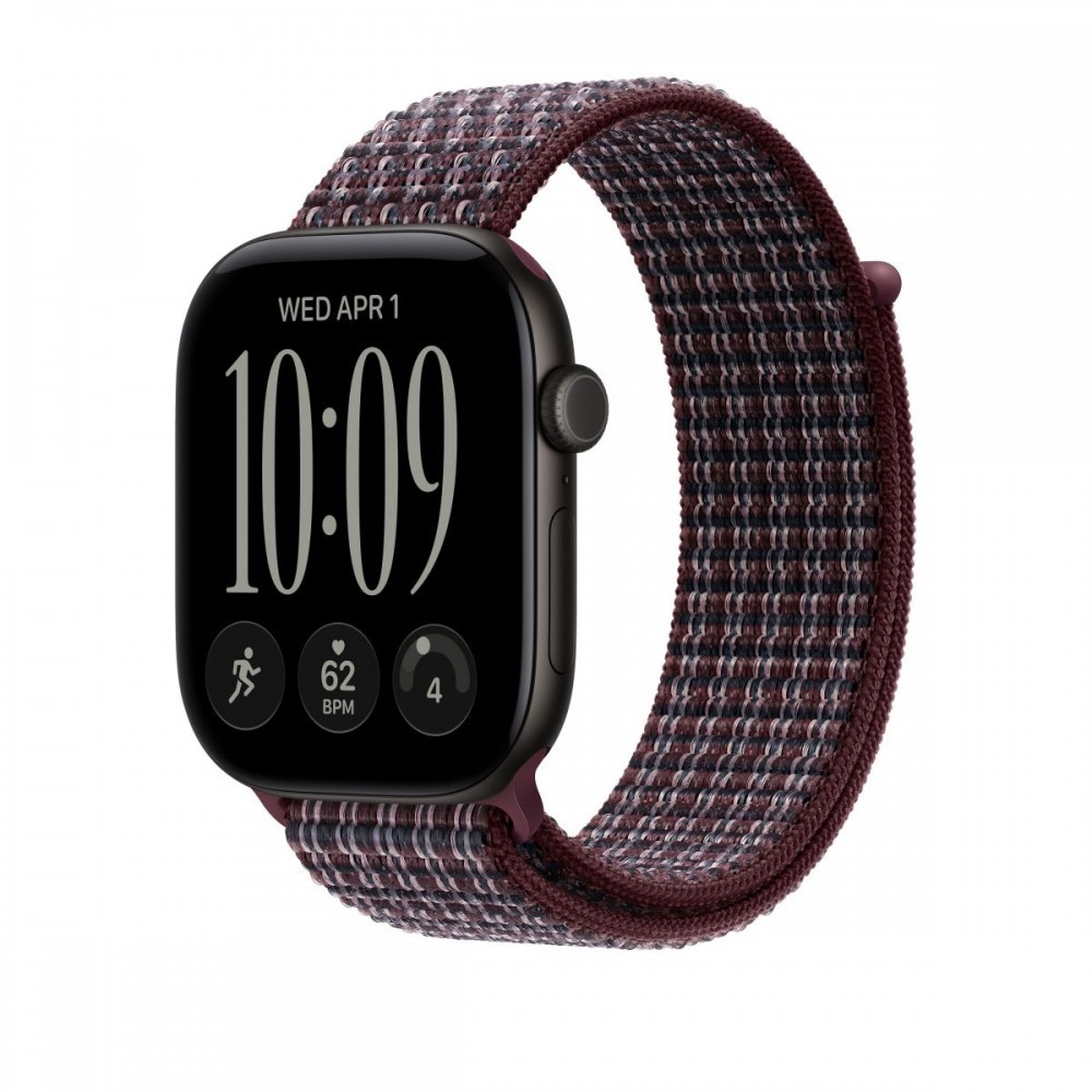 Apple 46mm Burgundy Plaid Sport Loop