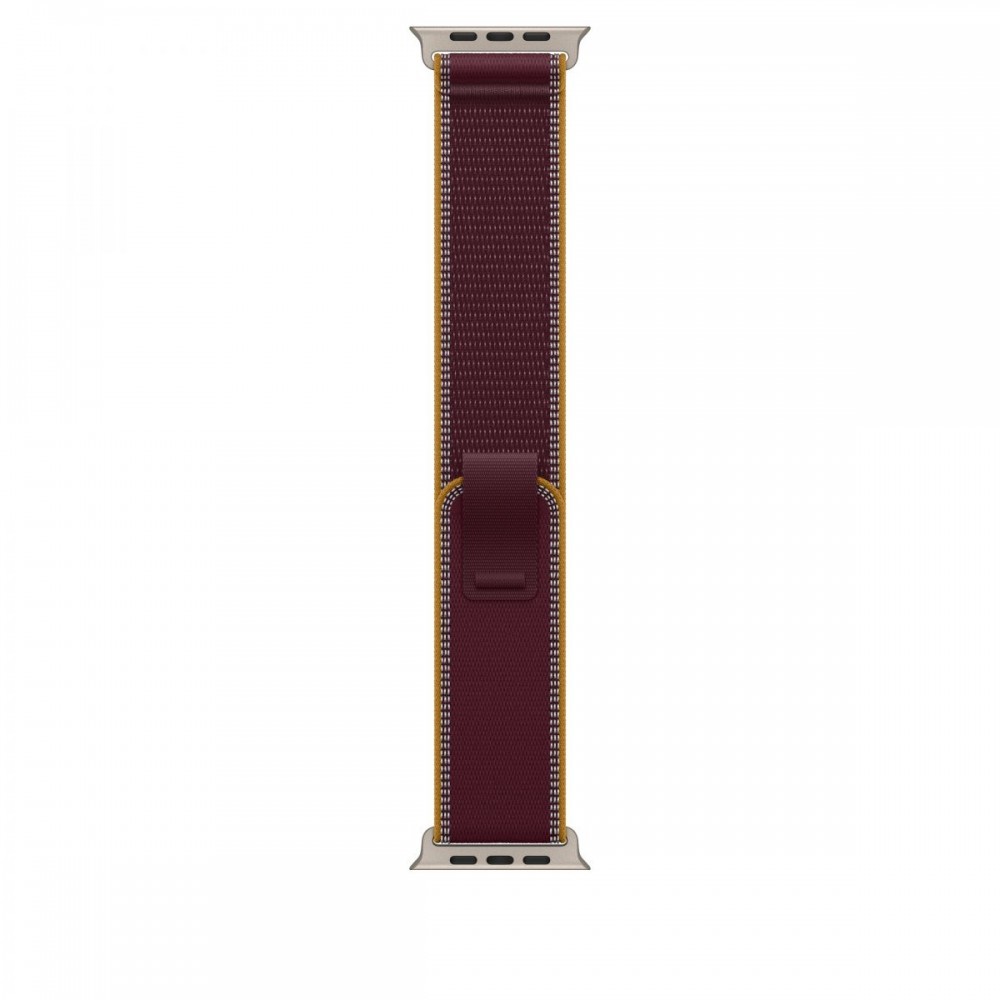 Apple 49mm Burgundy Trail Loop S/M Natural Titanium Finish