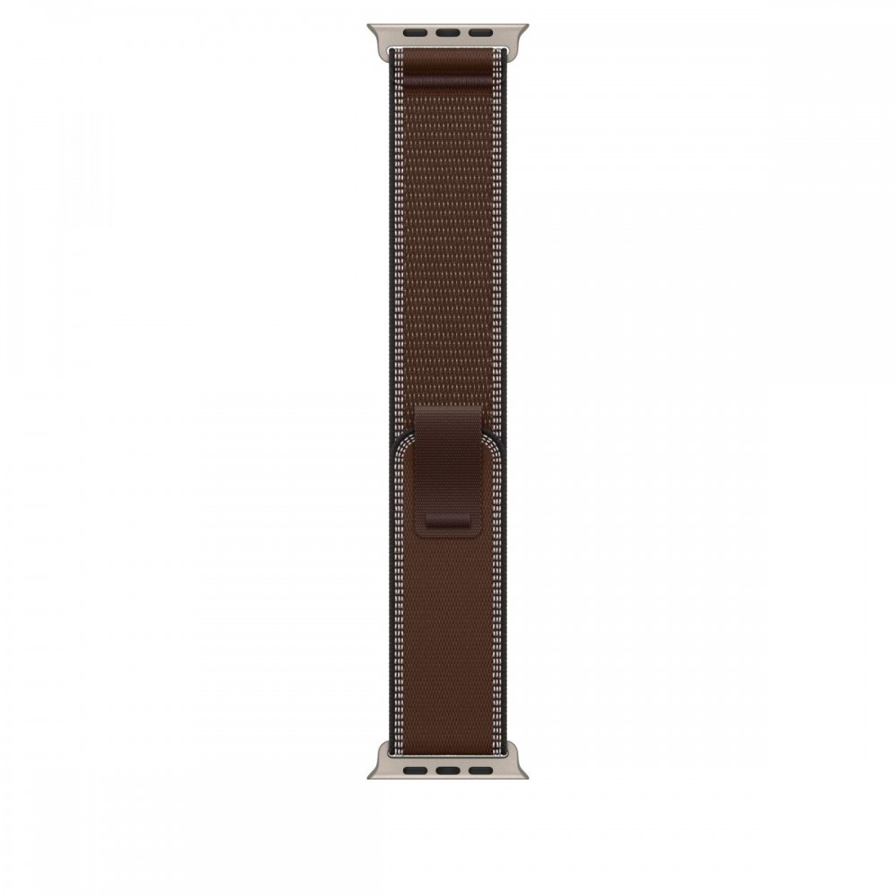 Apple 49mm Dark Umber Trail Loop S/M Natural Titanium Finish