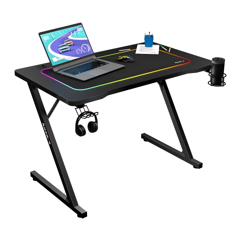 Mesa Gaming Huzaro Hero 1.8 MDF com Aço Reforçado 100x60cm