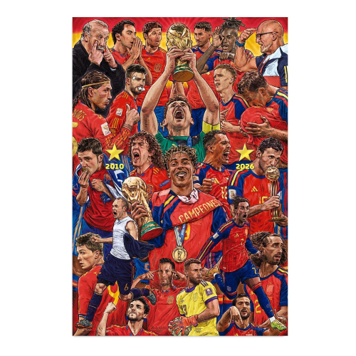 Poster Jogadores Mundiais Espanha por Morales de los Ríos