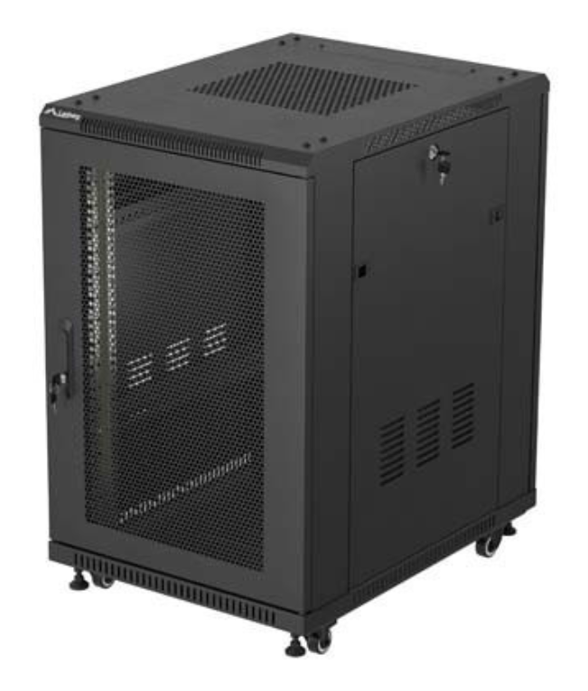 ARMARIO RACK LANBERG DE CHÃO 19"18U 600X800 PORTA PERFURADA FLAT PACK PRETO