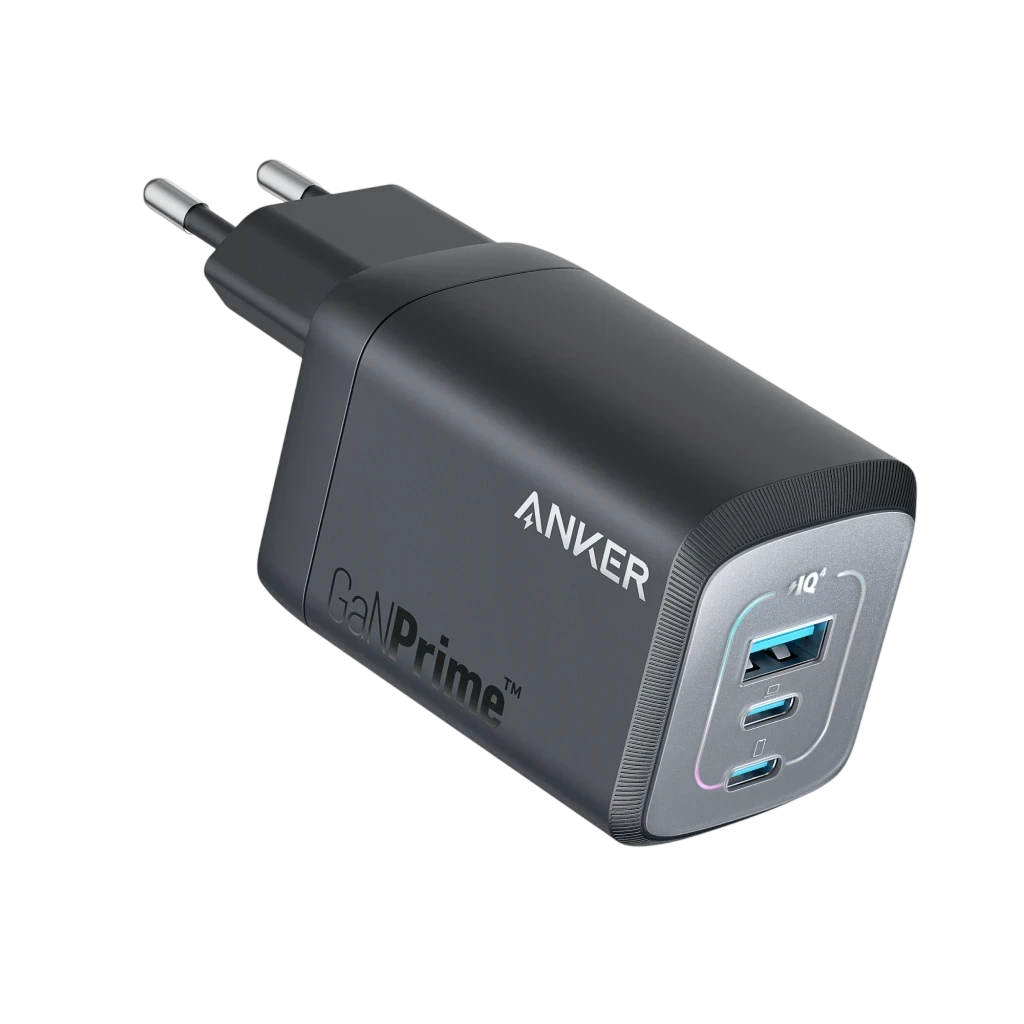 Carregador Anker Prime GaN 67W Preto 3 Portas USB-C/USB-A