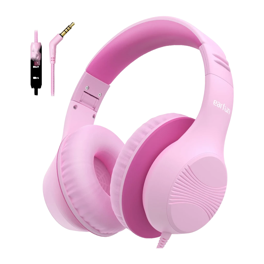 Auscultadores EarFun K3 Pink Headband Cabo USB-C
