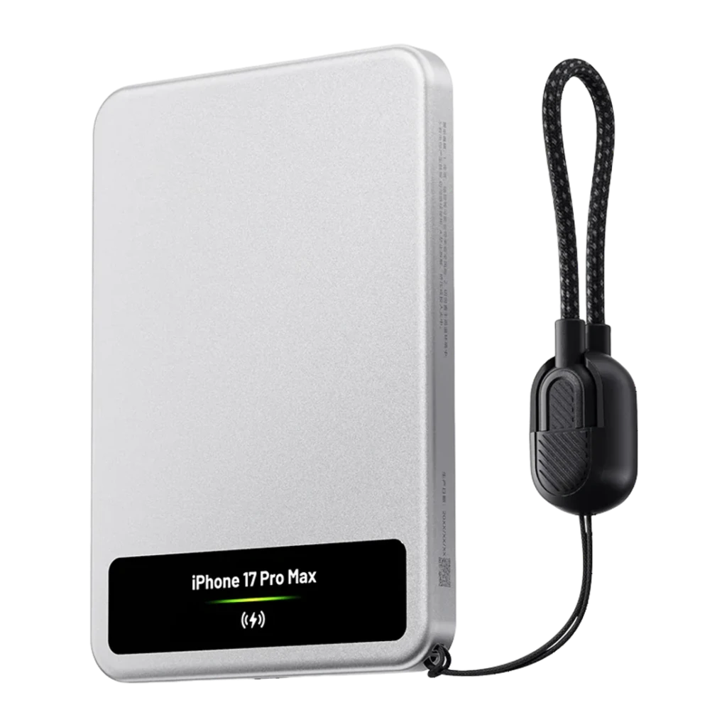 Power Bank Sharge Smart Magnetic M8 5000mAh Prata Qi2 MagSafe 15W