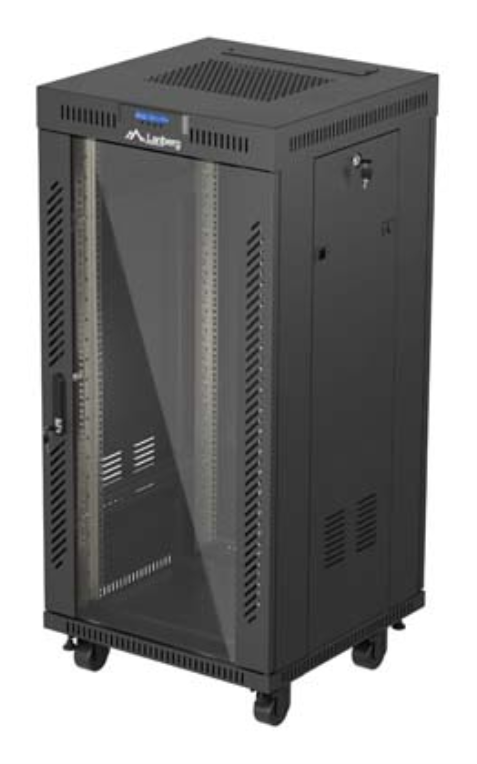 ARMARIO RACK LANBERG 19"24U 600X600 CON LCD PORTA DE CRISTAL FLAT PACK PRETO