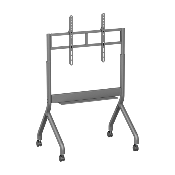 Suporte de chão Aisens FTF90E-467 ECO para ecrãs interativos/TVs de 55 a 90"- Motorizado - Tabuleiro multifunções - Peso máximo 90 kg - Rodas - Cinz