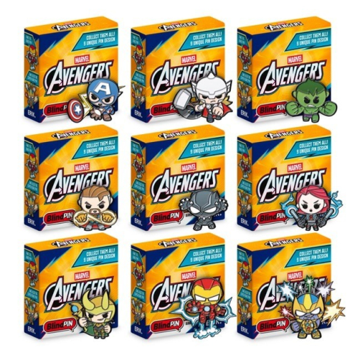 Pins Colecionáveis Erik:Marvel Vingadores - Série 1 (Blind Bag)