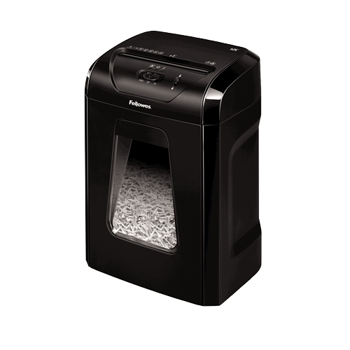 Triturador de Papel Portátil Fellowes 12C com Corte de Partículas P-4 - Tritura até 12 folhas - Capacidade do Cesto de 19L - Tritura agrafos e cartões