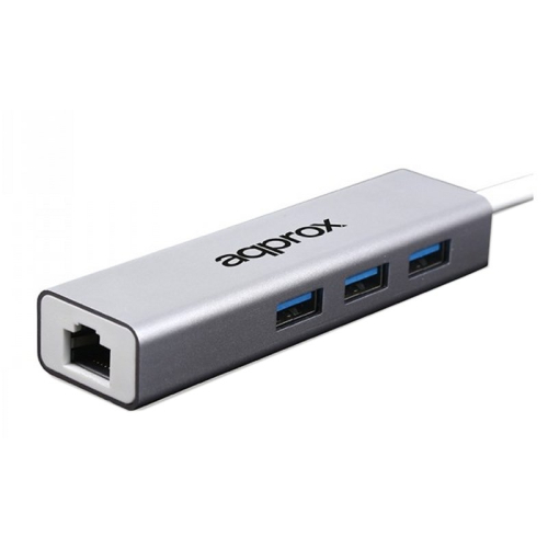 ADAPTADOR ETHERNET + HUB USB 3.0 APPROX APPC07GHUB