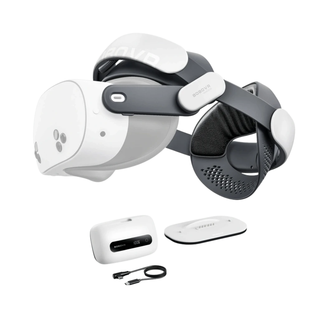BoboVR M3 Pro+ Branco,cinta de cabeça com bateria de 6500 mAh e base de carregamento para Meta Quest 3 e 3S